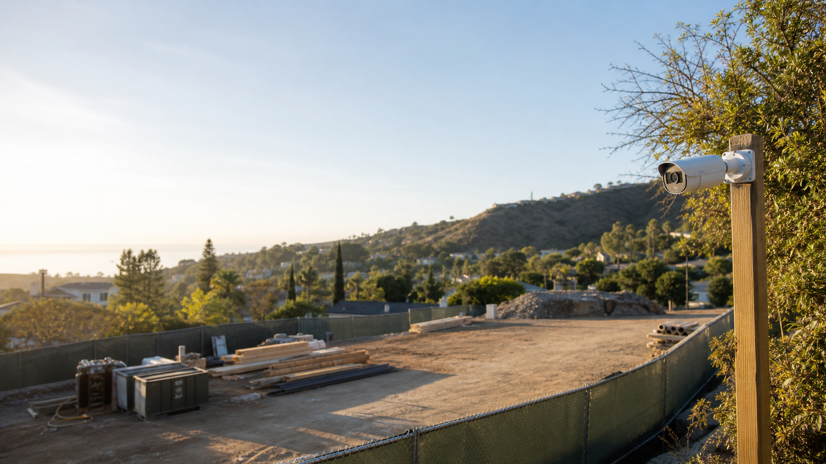 Palisades fire recovery security at a vacant rebuild site