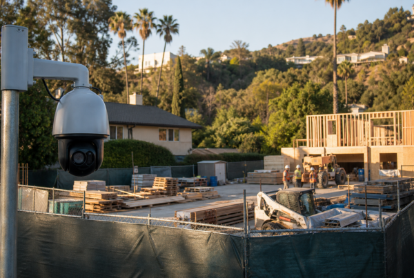Fire rebuild site security for a property under reconstruction