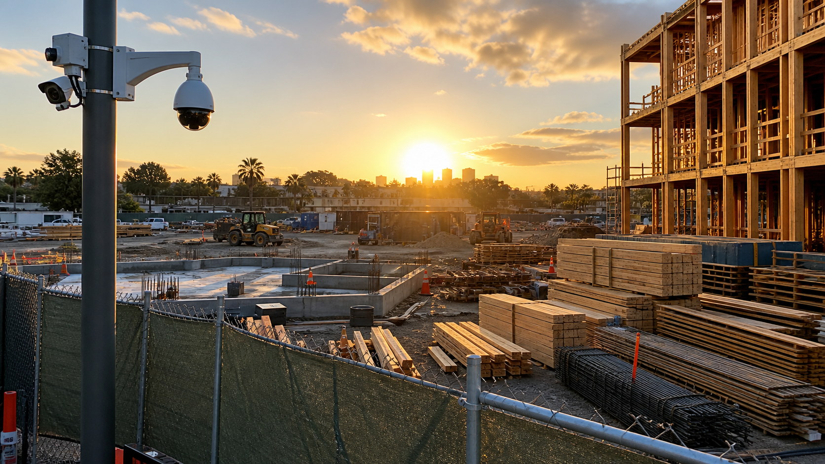 Construction site security in Los Angeles with active jobsite coverage