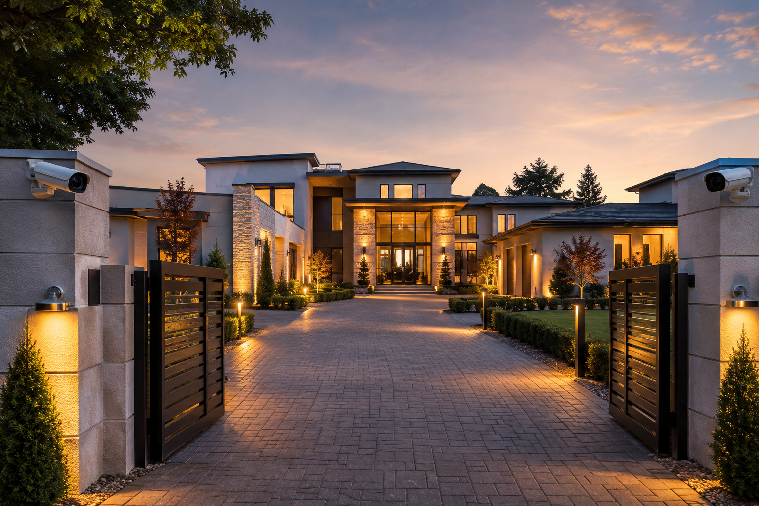 luxury property security camera installation with PoE switch planning